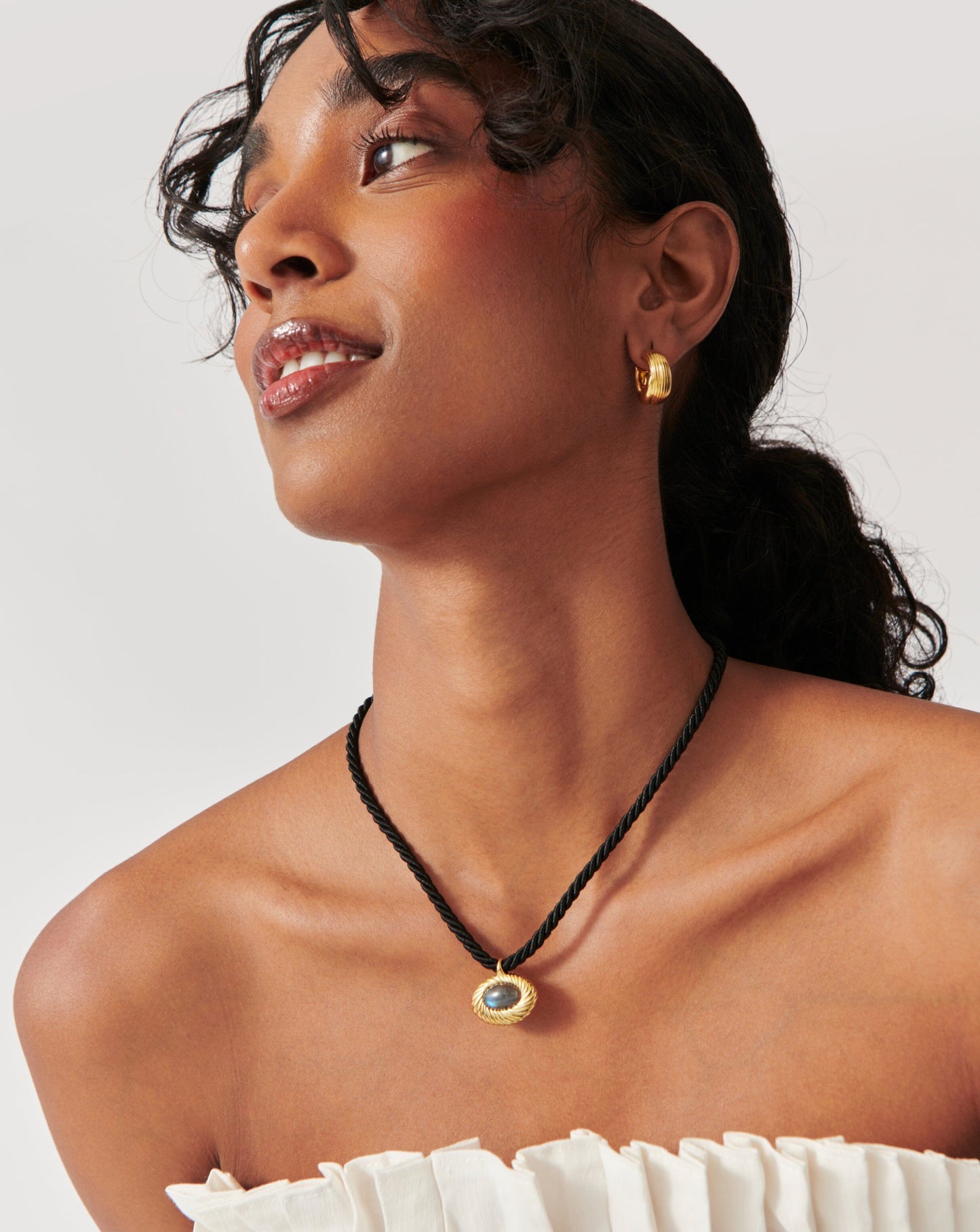 Wavy Ridge Caspia Gemstone Cord Necklace Necklaces Missoma