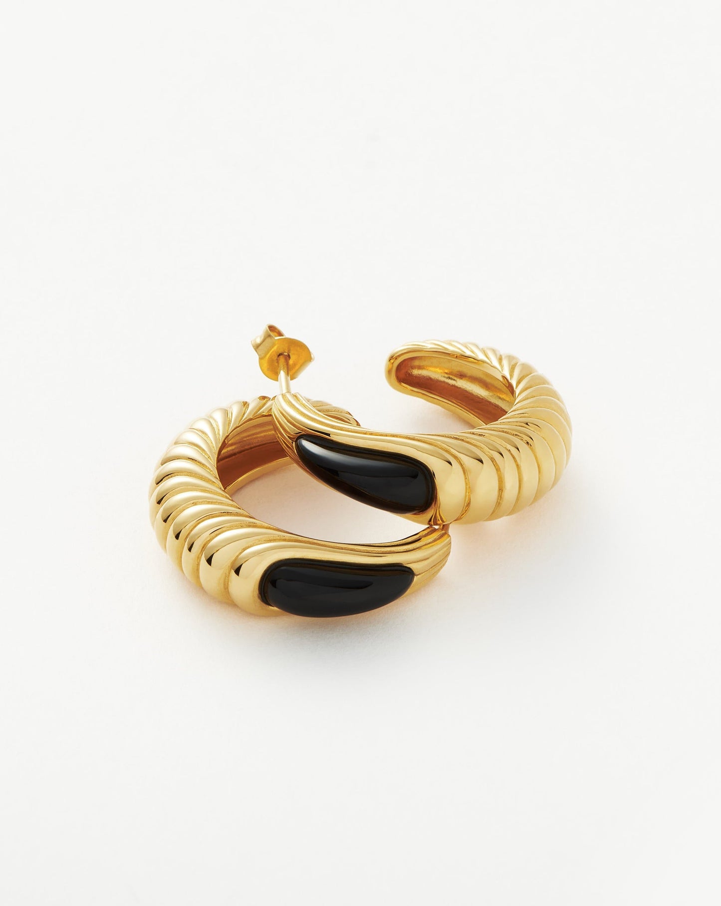 Wavy Ridge Gemstone Medium Hoop Earrings Earrings Missoma