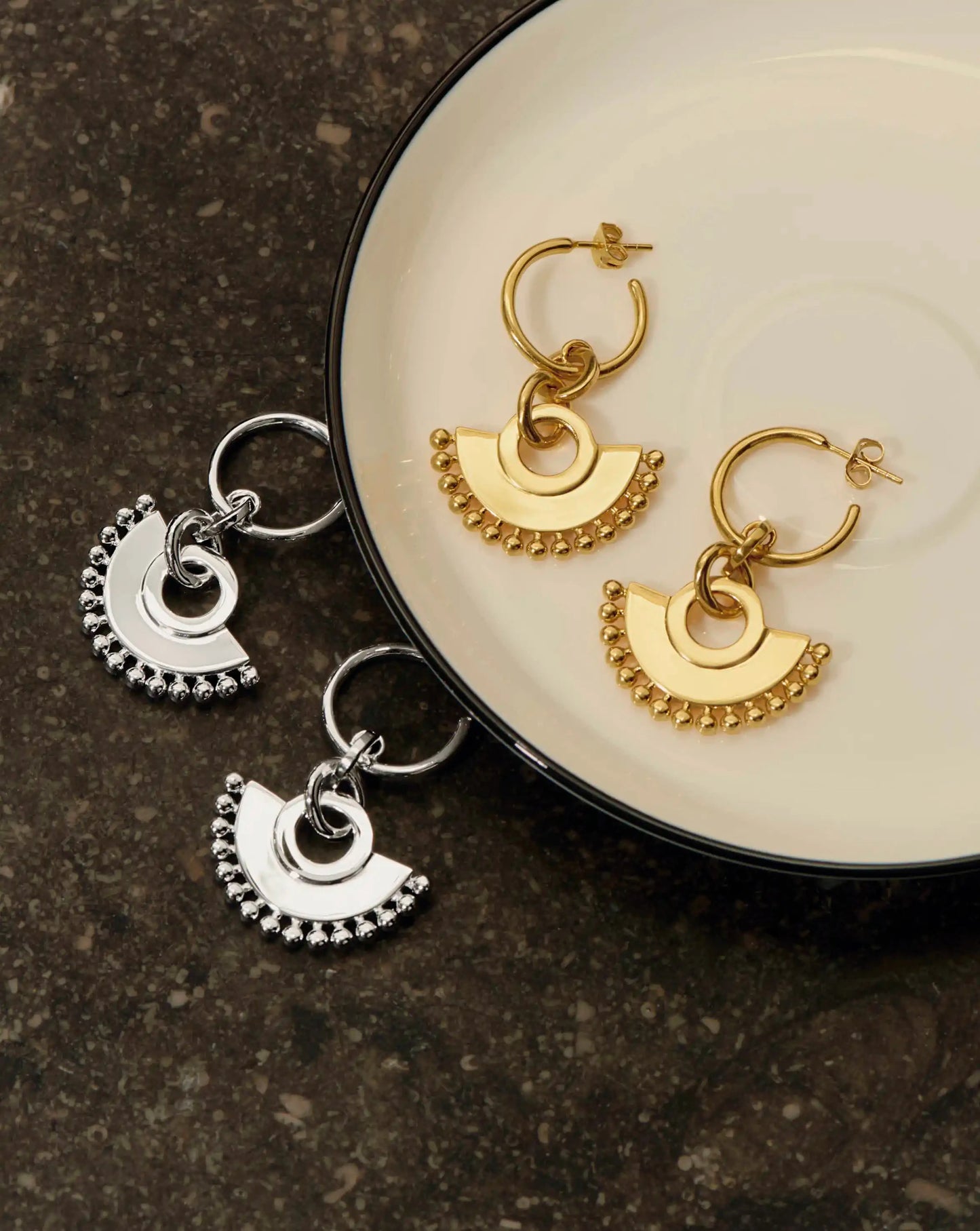 Zenyu Fan Chandelier Hoop Earrings | Silver Plated Earrings Missoma