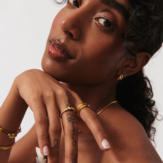 Articulated Beaded Stacking Ring | 18ct Gold Plated Vermeil Rings Missoma