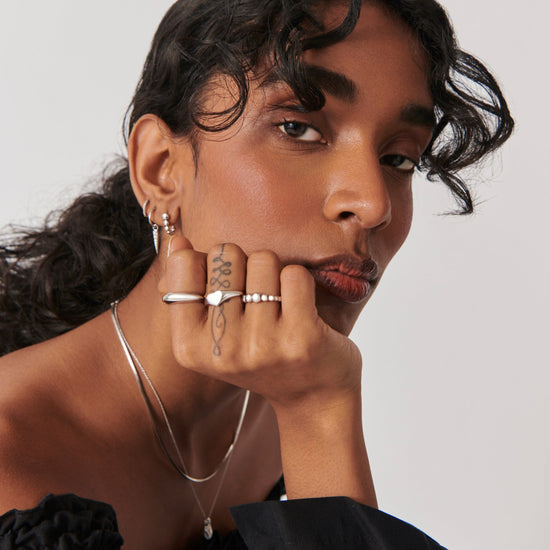 Articulated Beaded Stacking Ring | Sterling Silver Rings Missoma