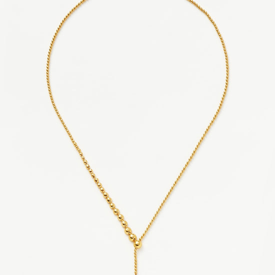 Articulated Beaded Stone Slider Lariat Necklace | 18ct Gold Plated Vermeil/Cubic Zirconia Necklaces Missoma