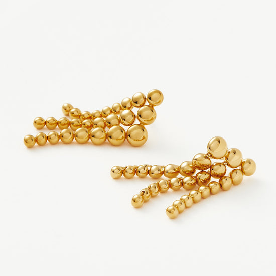 Articulated Beaded Waterfall Stud Earrings | 18ct Gold Plated Vermeil Earrings Missoma