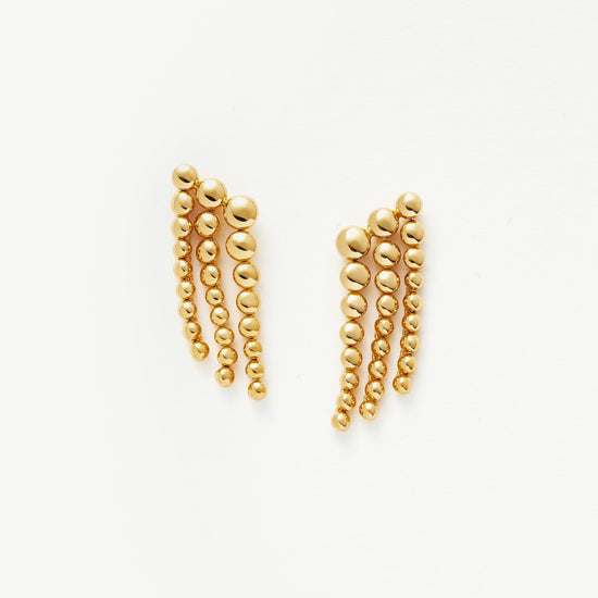 Articulated Beaded Waterfall Stud Earrings | 18ct Gold Plated Vermeil Earrings Missoma