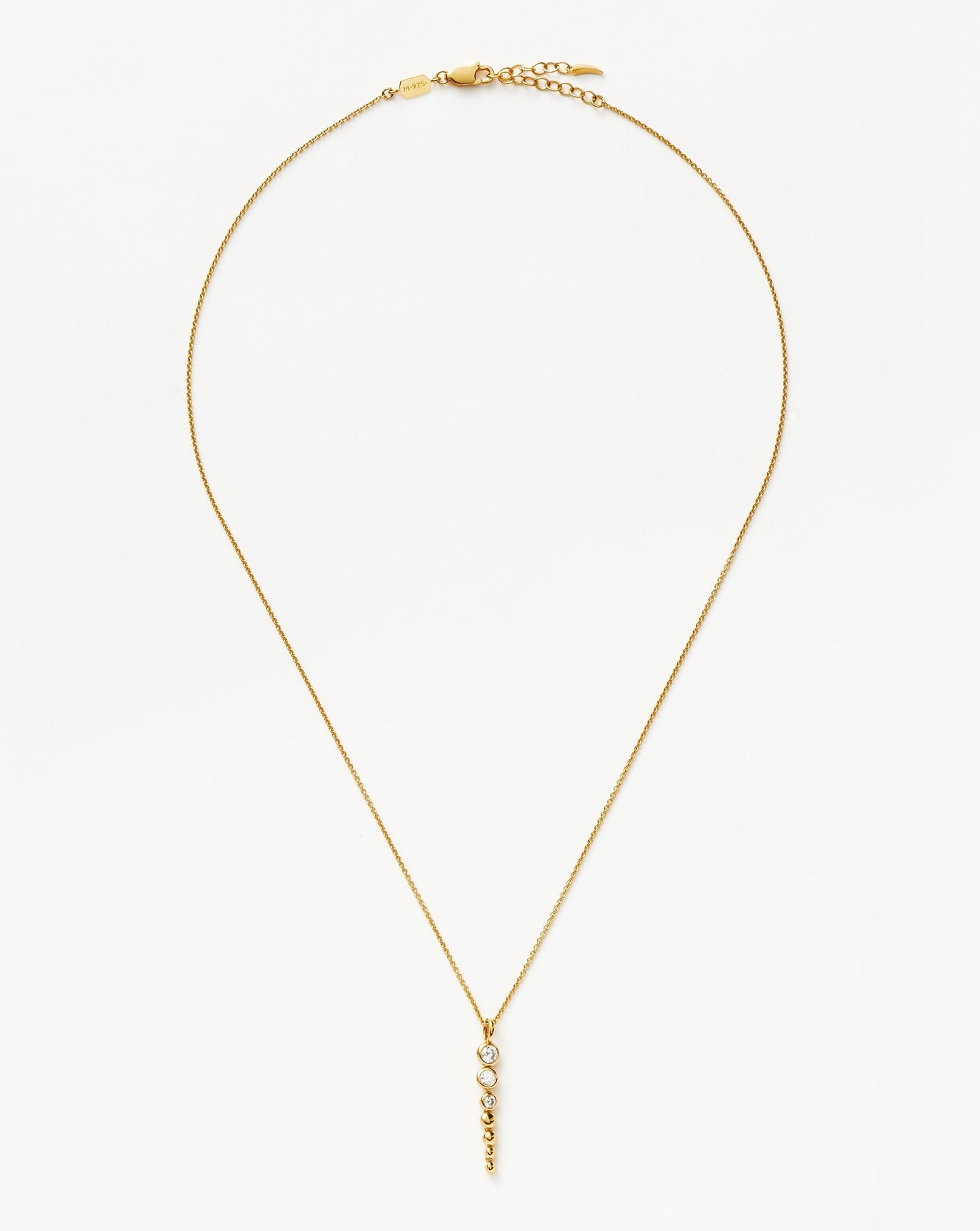 Articulated Reversible Beaded Stone Drop Pendant Necklace | 18ct Gold Plated Vermeil/Cubic Zirconia Necklaces Missoma
