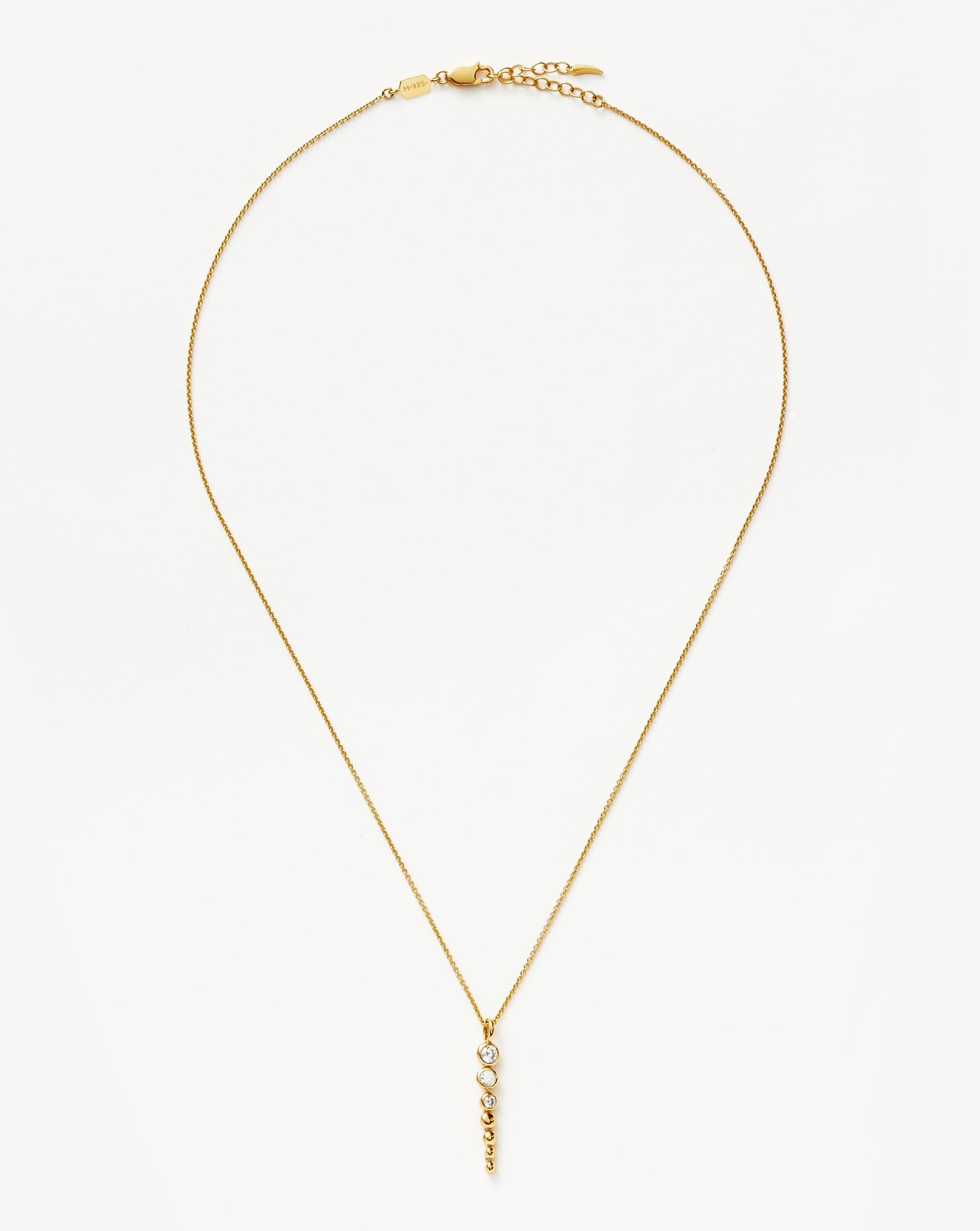 Articulated Reversible Beaded Stone Drop Pendant Necklace | 18ct Gold Plated Vermeil/Cubic Zirconia Necklaces Missoma