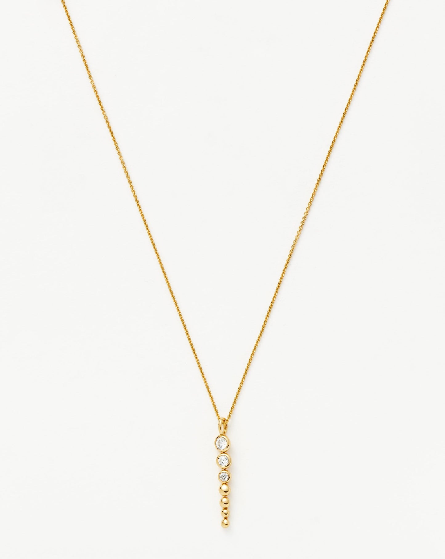 Articulated Reversible Beaded Stone Drop Pendant Necklace | 18ct Gold Plated Vermeil/Cubic Zirconia Necklaces Missoma