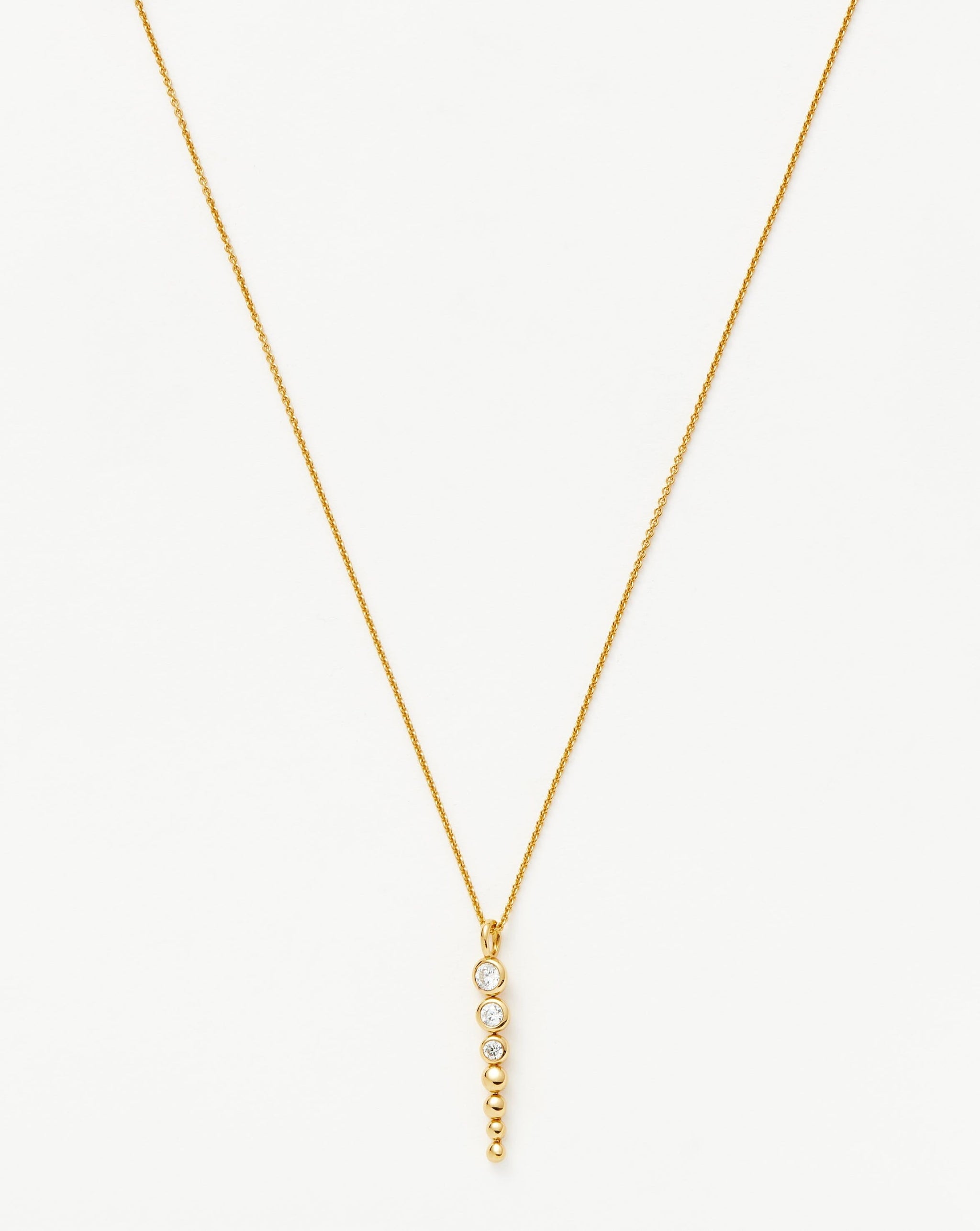 Articulated Reversible Beaded Stone Drop Pendant Necklace | 18ct Gold Plated Vermeil/Cubic Zirconia Necklaces Missoma