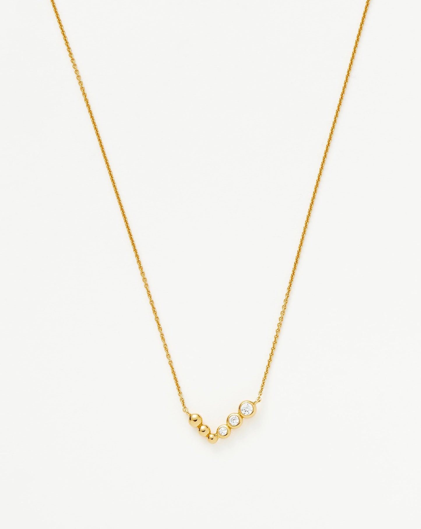 Articulated Reversible Beaded Stone Floating Necklace | 18ct Gold Plated Vermeil/Cubic Zirconia Necklaces Missoma