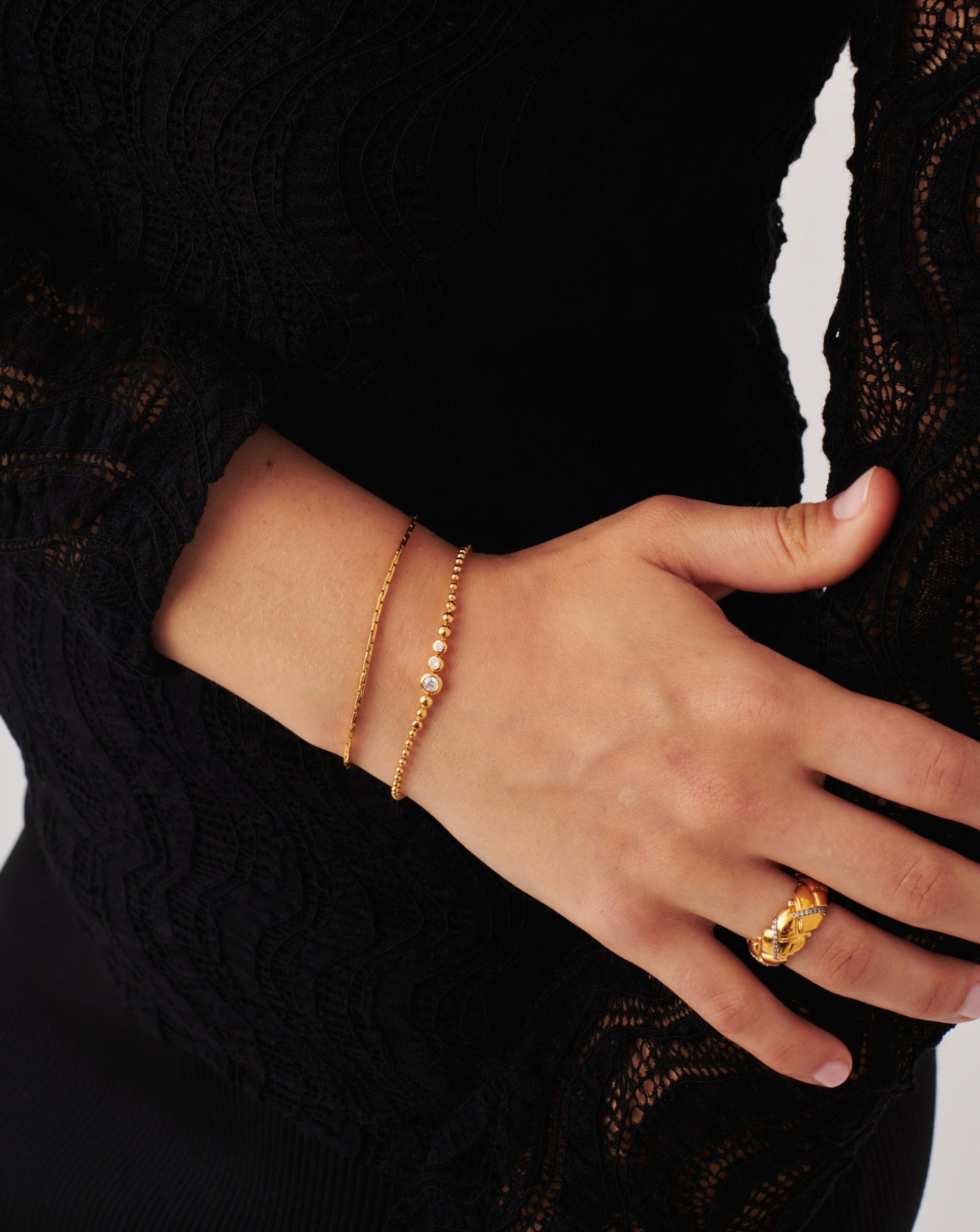 Articulated Reversible Stone Beaded Bracelet | 18ct Gold Plated Vermeil/Cubic Zirconia Bracelets Missoma