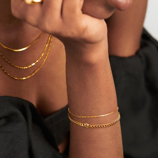 Birthstone Chain Bracelet - April | 18ct Gold Plated Vermeil/Crystal Bracelets Missoma