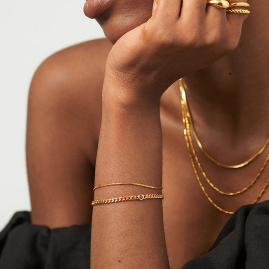 Birthstone Chain Bracelet - April | 18ct Gold Plated Vermeil/Crystal Bracelets Missoma