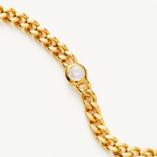 Birthstone Chain Bracelet - April | 18ct Gold Plated Vermeil/Crystal Bracelets Missoma