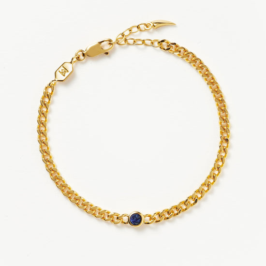 Birthstone Chain Bracelet - September | 18ct Gold Plated Vermeil/Lapis Bracelets Missoma