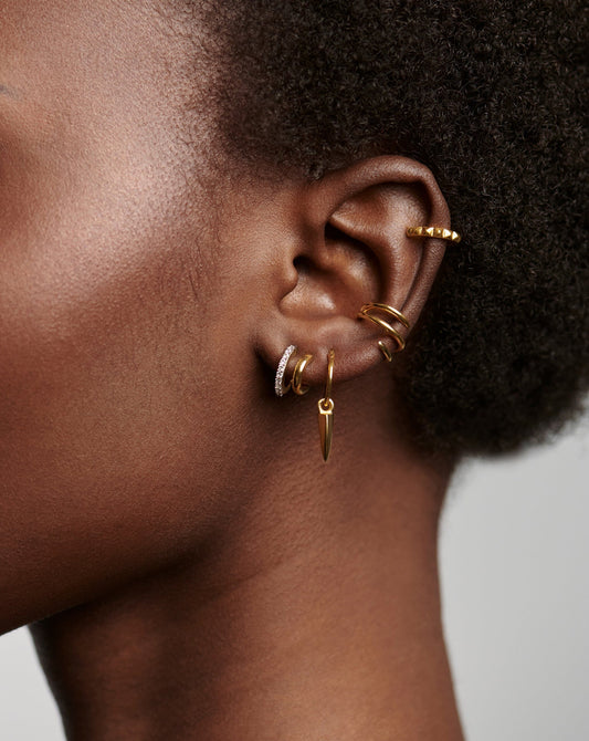 Classic Double Huggies | 18ct Gold Plated Vermeil/Cubic Zirconia Earrings Missoma