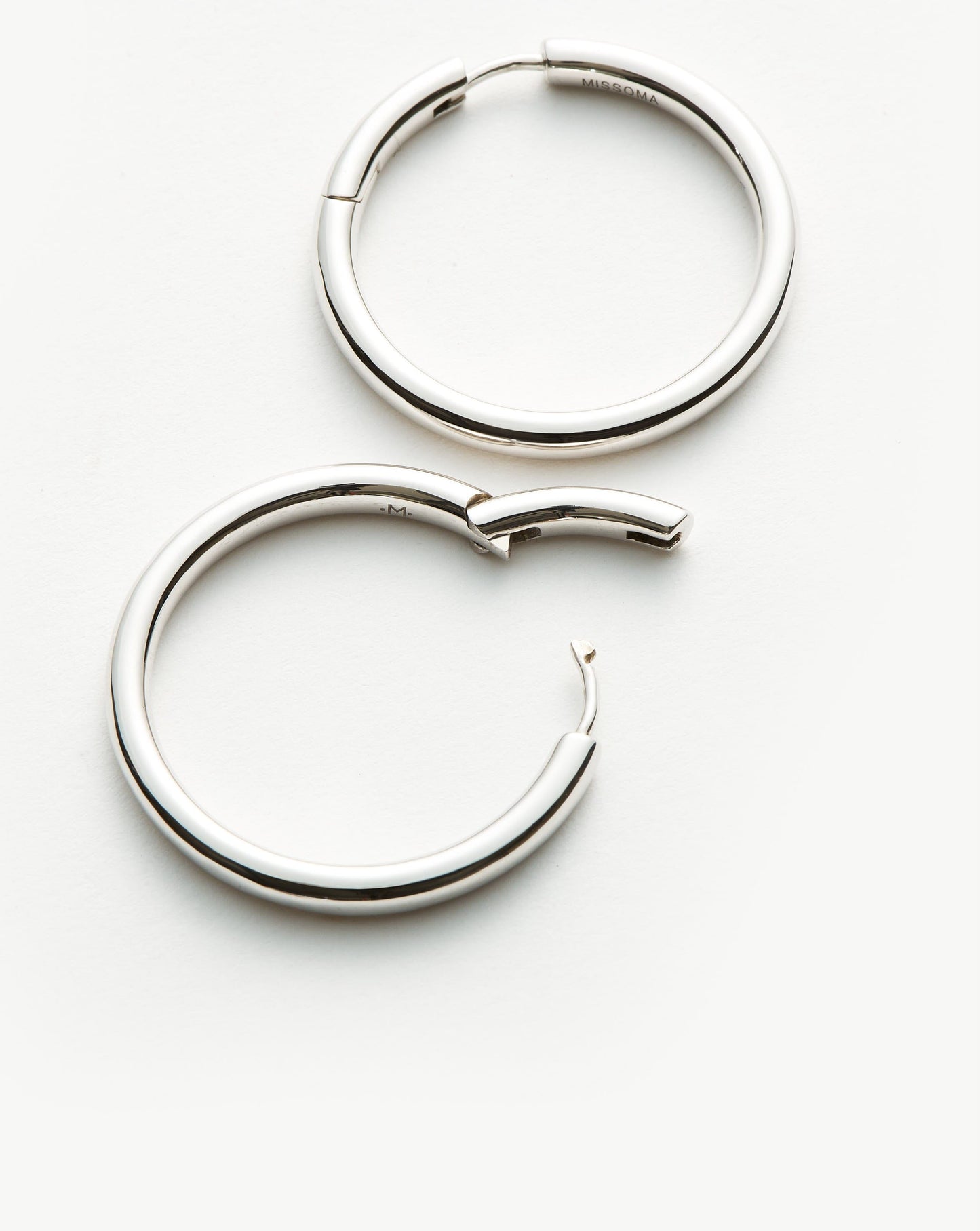 Classic Tunnel Large Hoop Earrings | Silver Plated Earrings Missoma