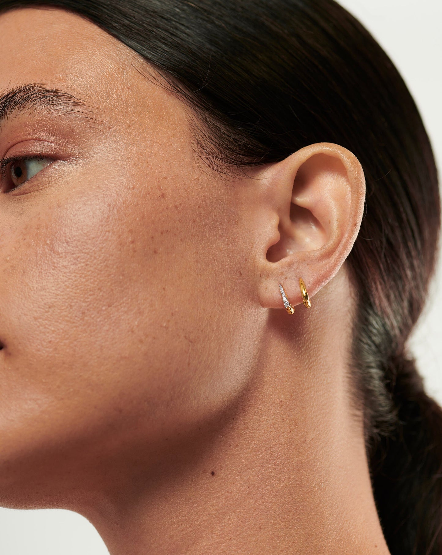 Claw Pave Huggies Earring Set | 18ct Gold Plated Vermeil/Pavé Earrings Missoma