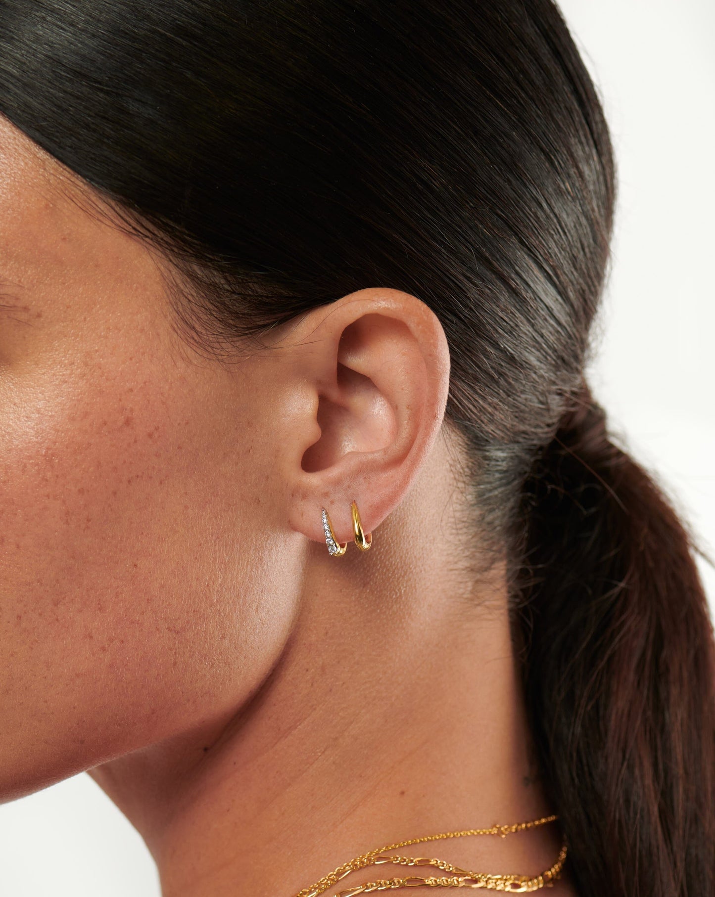 Claw Pave Huggies Earring Set | 18ct Gold Plated Vermeil/Pavé Earrings Missoma