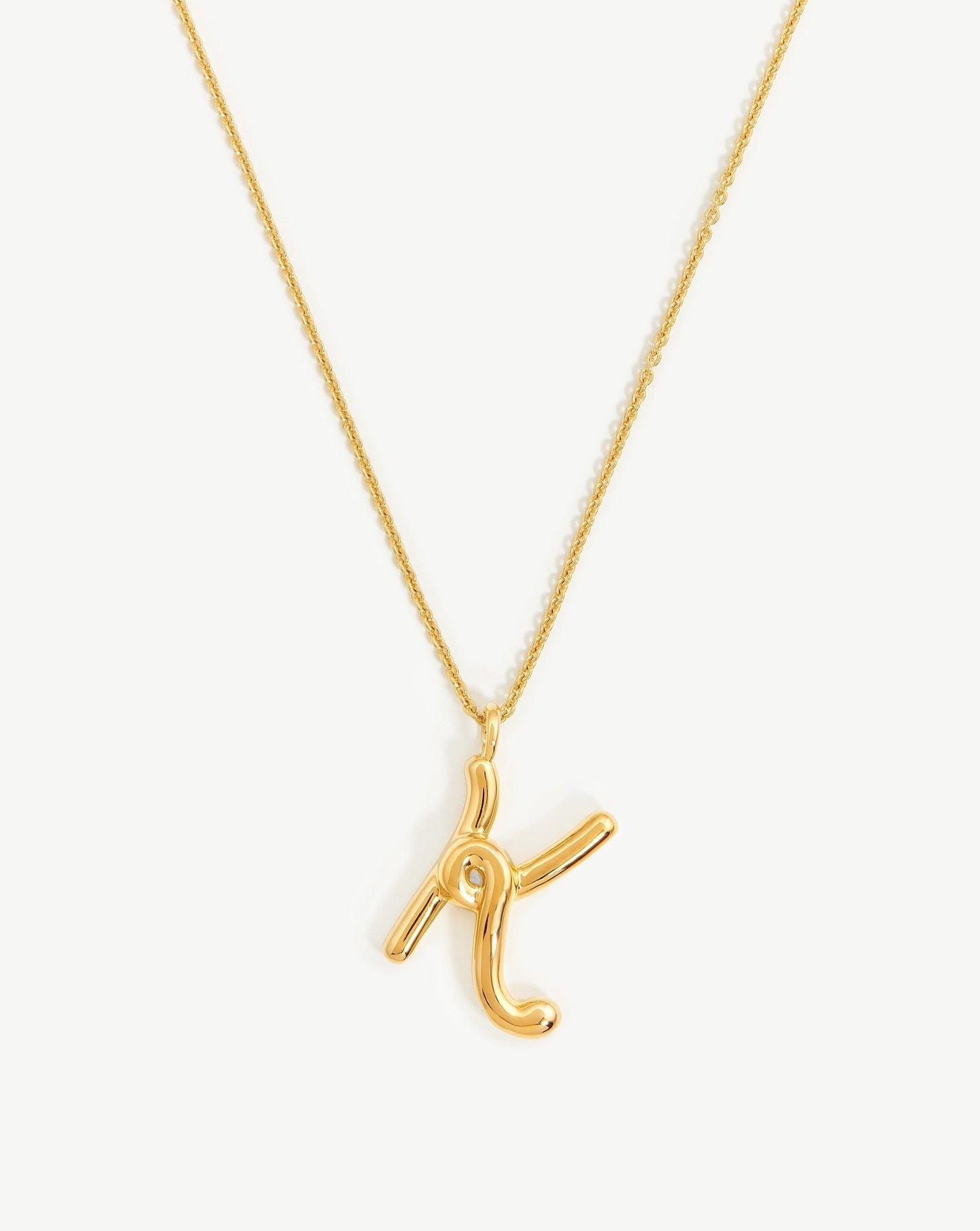 Curly Molten Initial Pendant Necklace - Initial K | 18ct Gold Plated Vermeil Necklaces Missoma