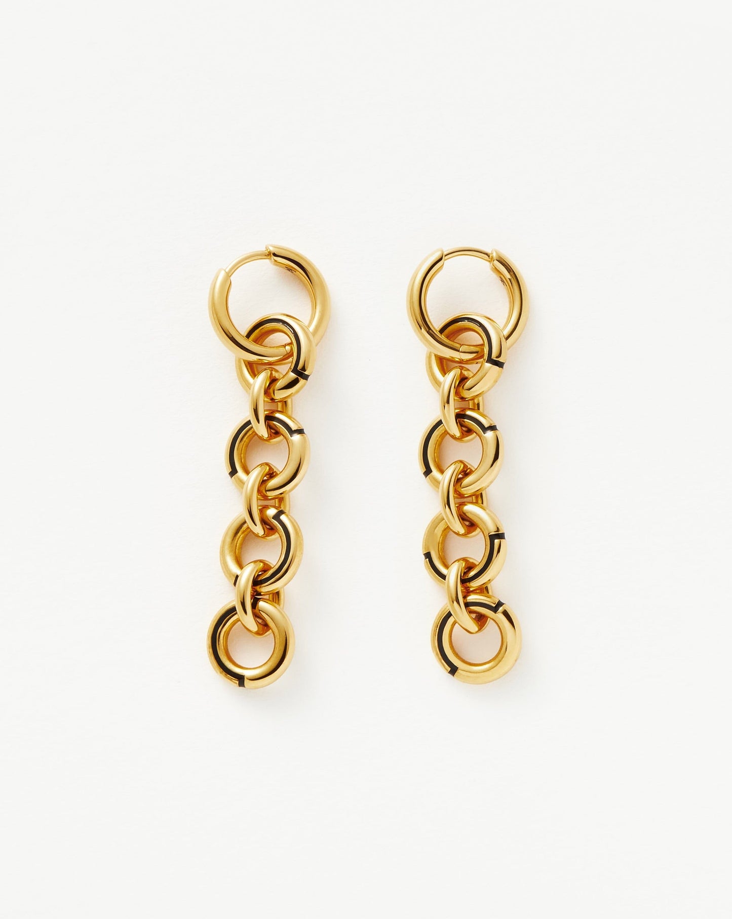Enamel Byline Link Drop Hoop Earrings | 18ct Gold Plated Earrings Missoma