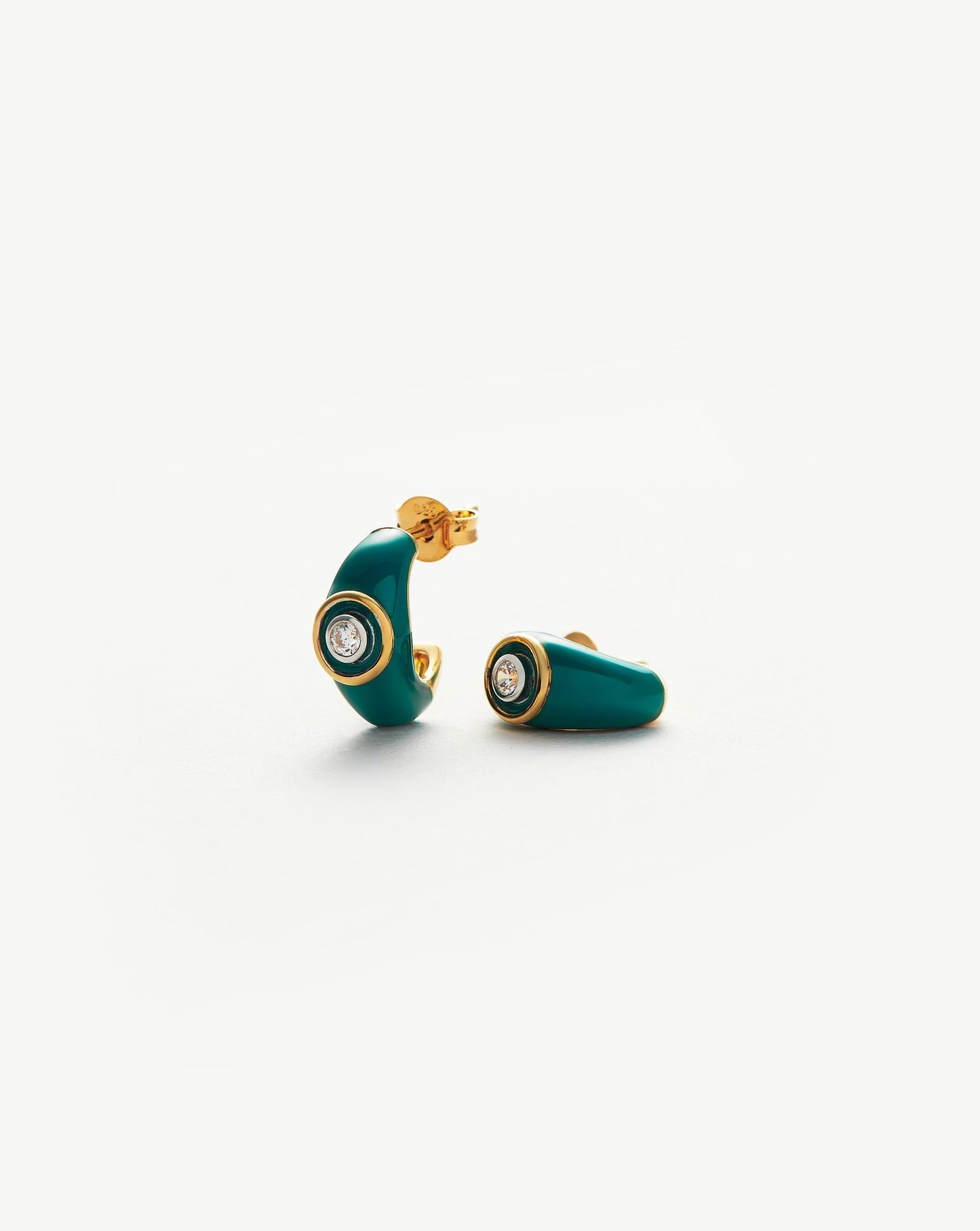 Enamel & Stone Dome Mini Hoop Earrings Earrings Missoma
