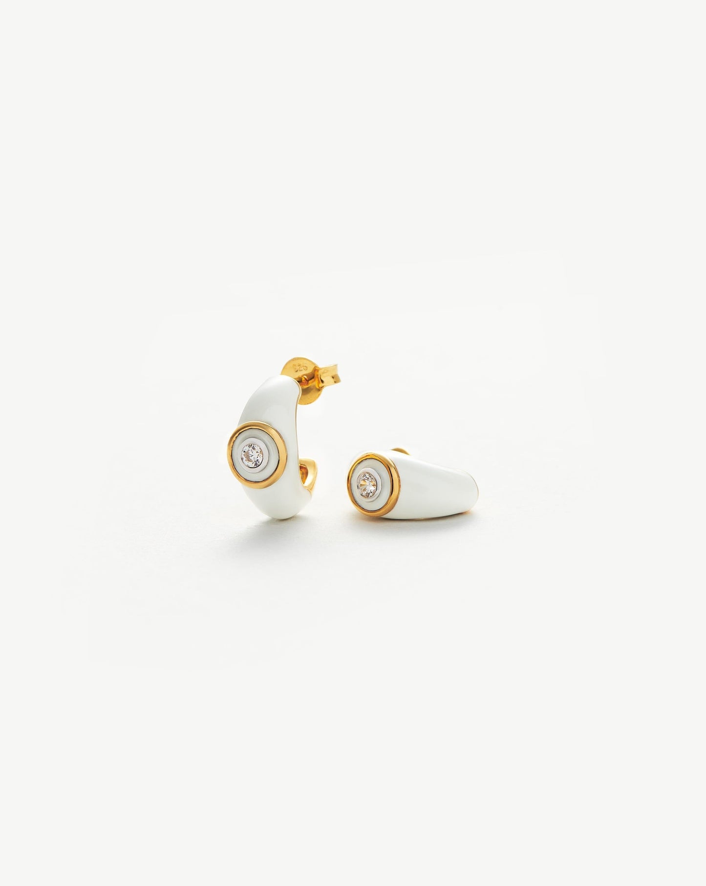 Enamel & Stone Dome Mini Hoop Earrings Earrings Missoma