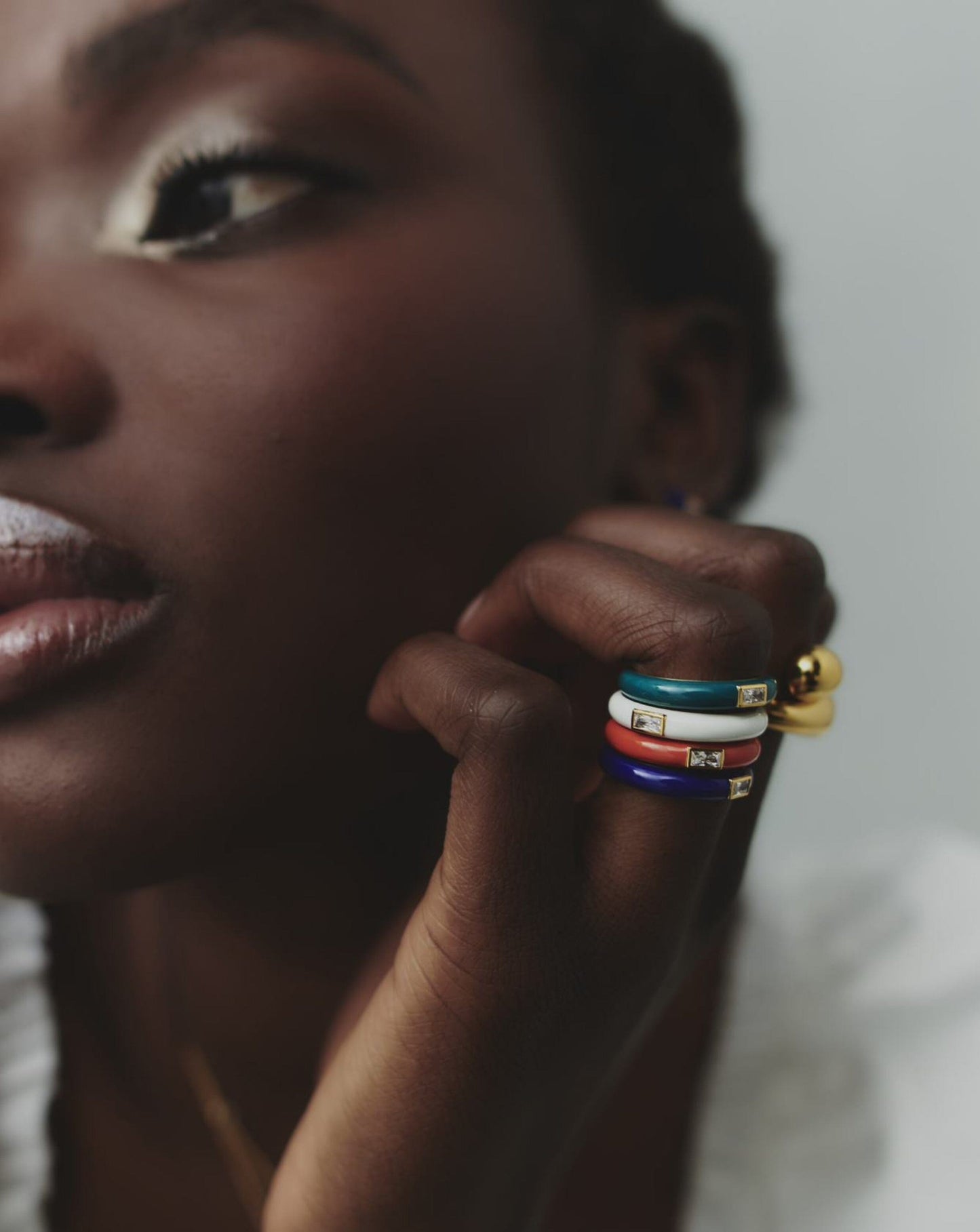 Enamel & Stone Stacking Ring Rings Missoma