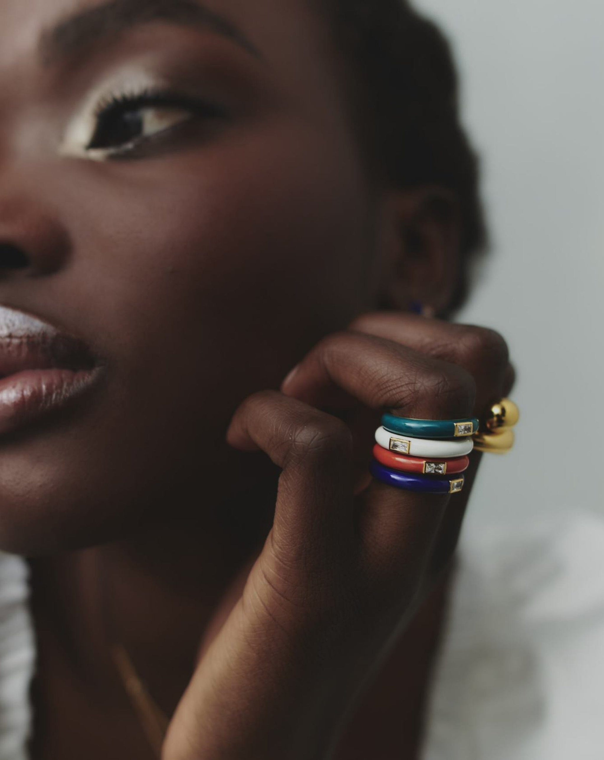 Enamel & Stone Stacking Ring Rings Missoma