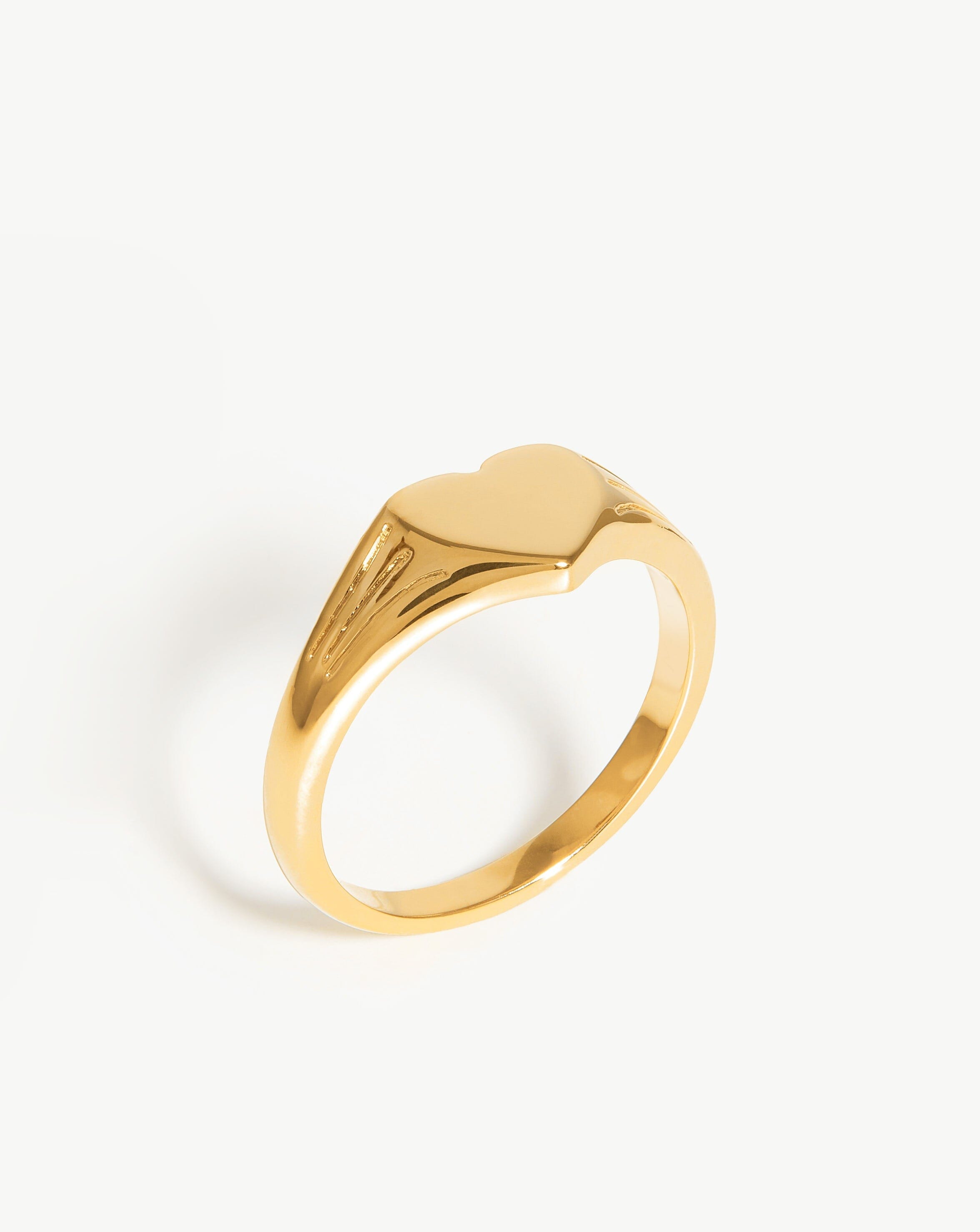 Engravable Heart Signet Ring | 18ct Gold Plated Vermeil | Missoma