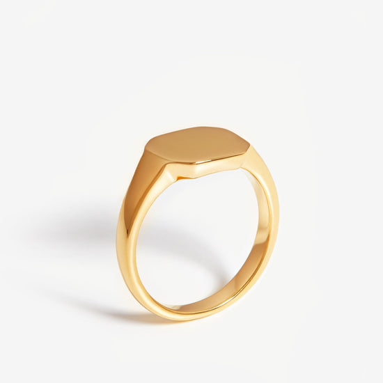 Engravable Octa Signet Ring | 18ct Gold Plated Vermeil Rings Missoma