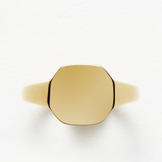 Engravable Octa Signet Ring | 18ct Gold Plated Vermeil Rings Missoma
