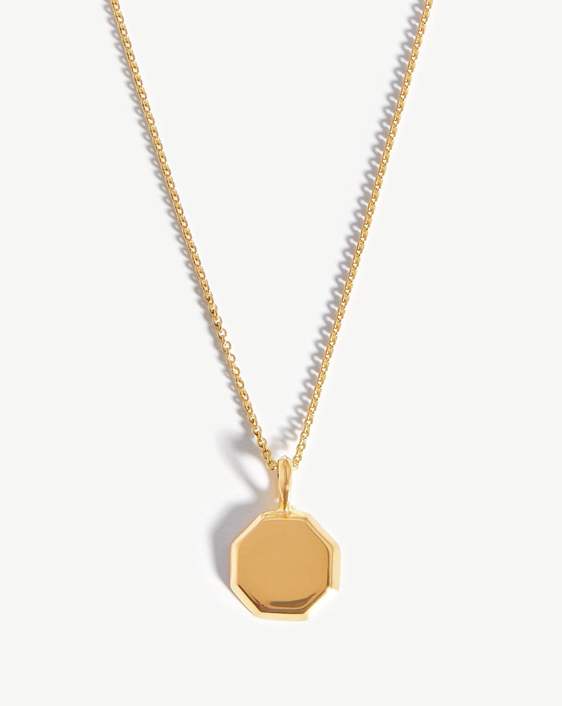 Engravable Short Mini Octagon Necklace 18ct Gold Vermeil Missoma