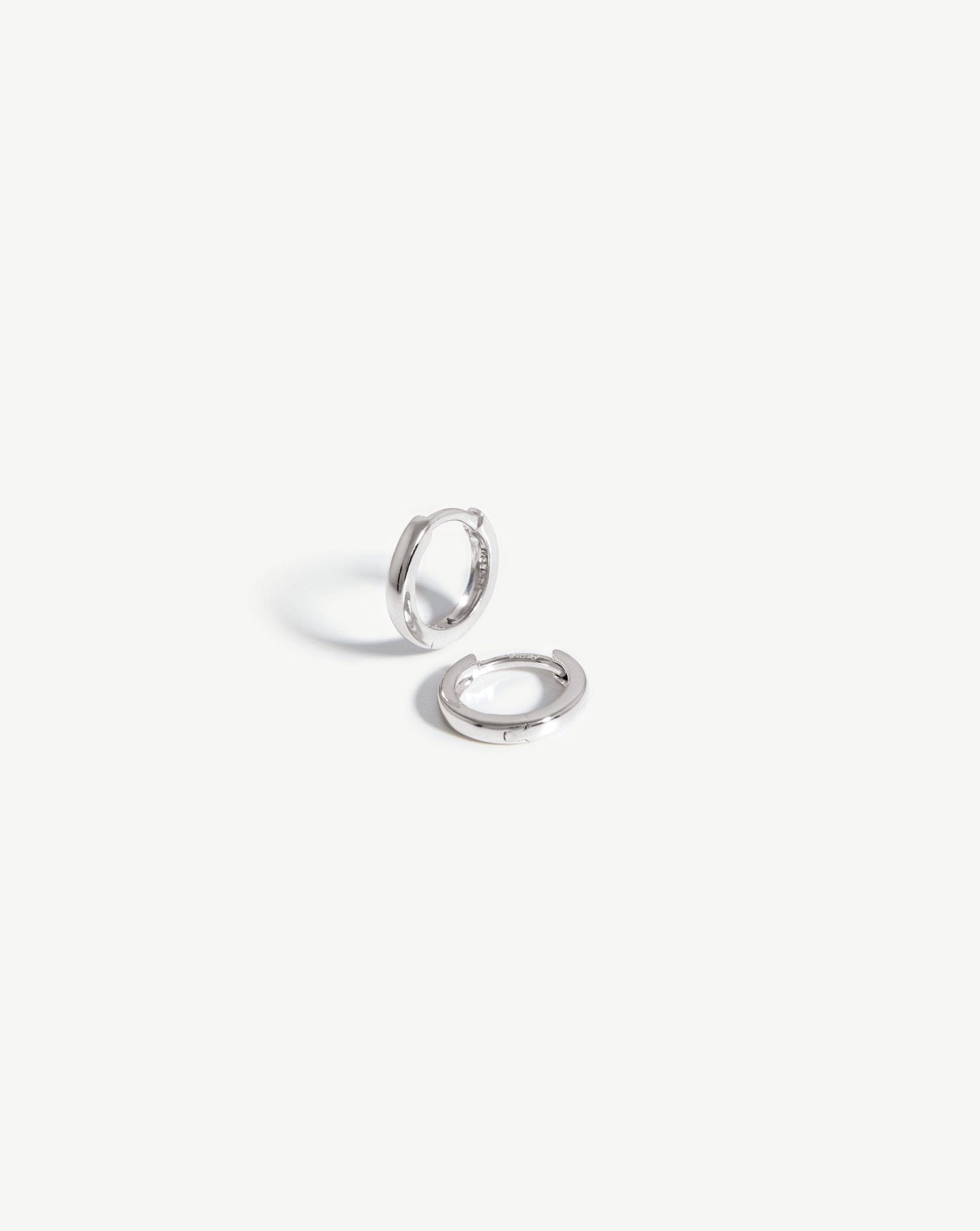 Fine Classic Huggies | 14ct White Gold Earrings Missoma
