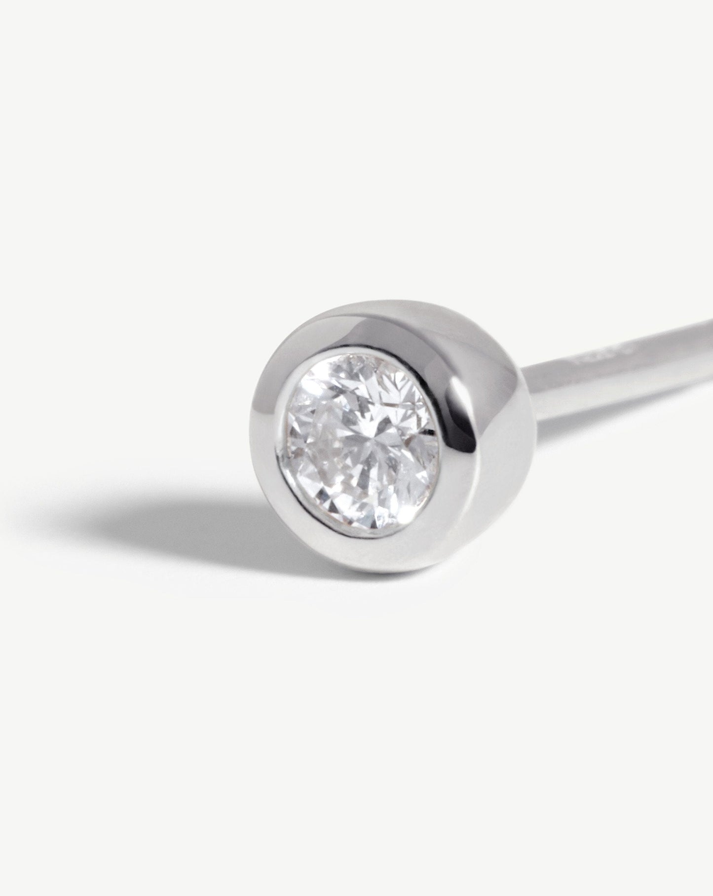 Fine Classic Solitaire Diamond Stud Earrings | 14ct White Gold Earrings Missoma