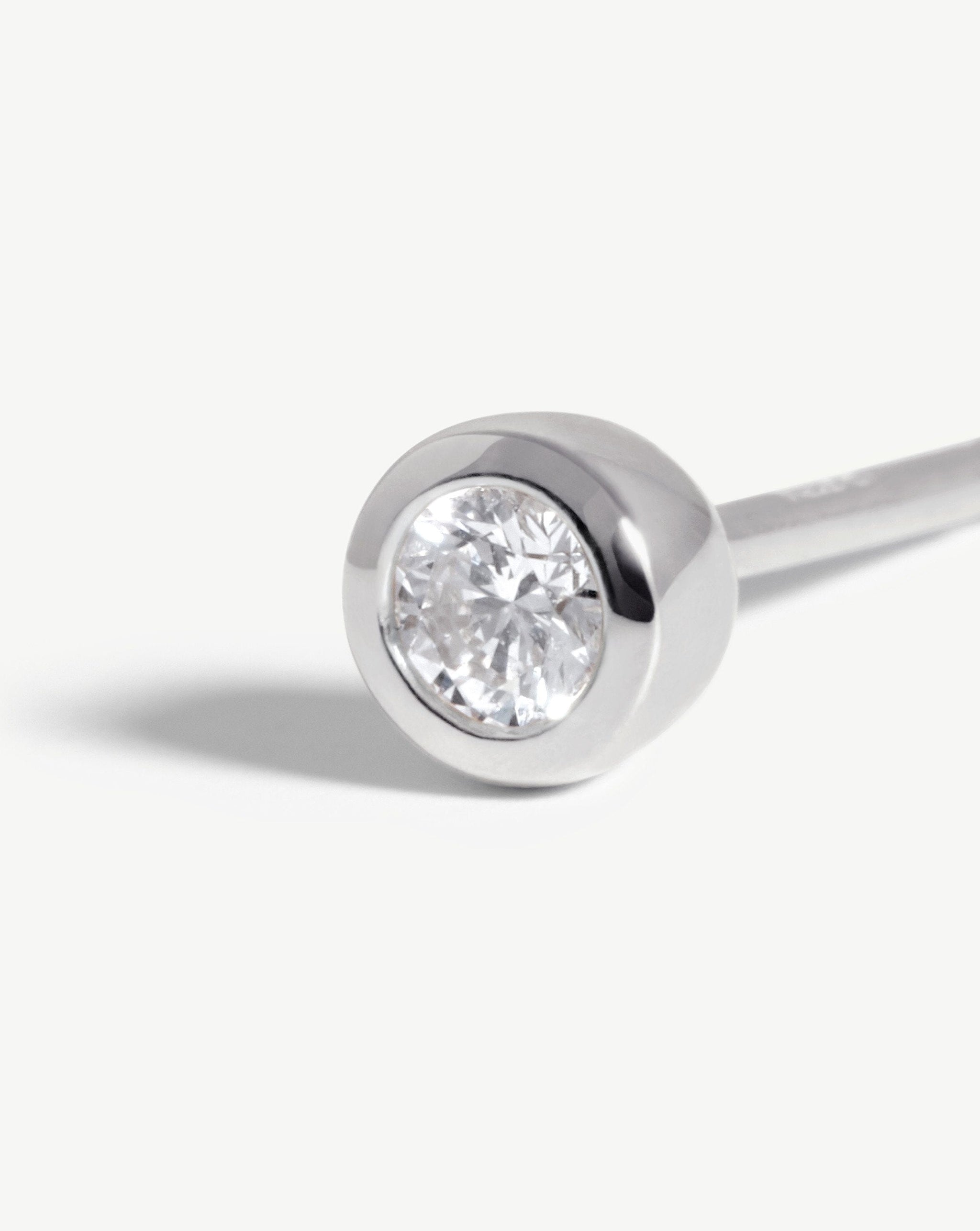 Fine Classic Solitaire Diamond Stud Earrings | 14ct White Gold Earrings Missoma
