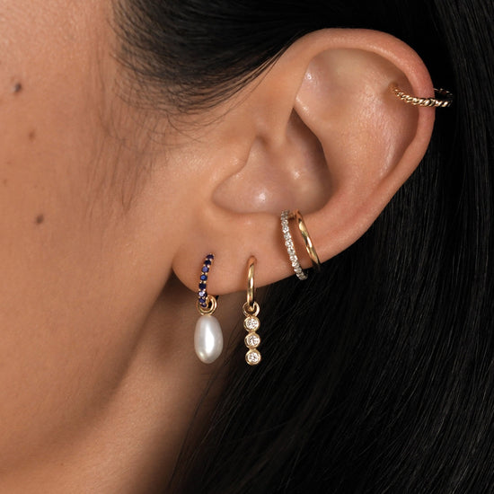 Fine Diamond Charm Hoop Earrings Earrings Missoma
