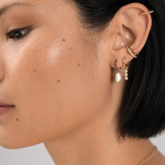 Fine Diamond Charm Hoop Earrings Earrings Missoma