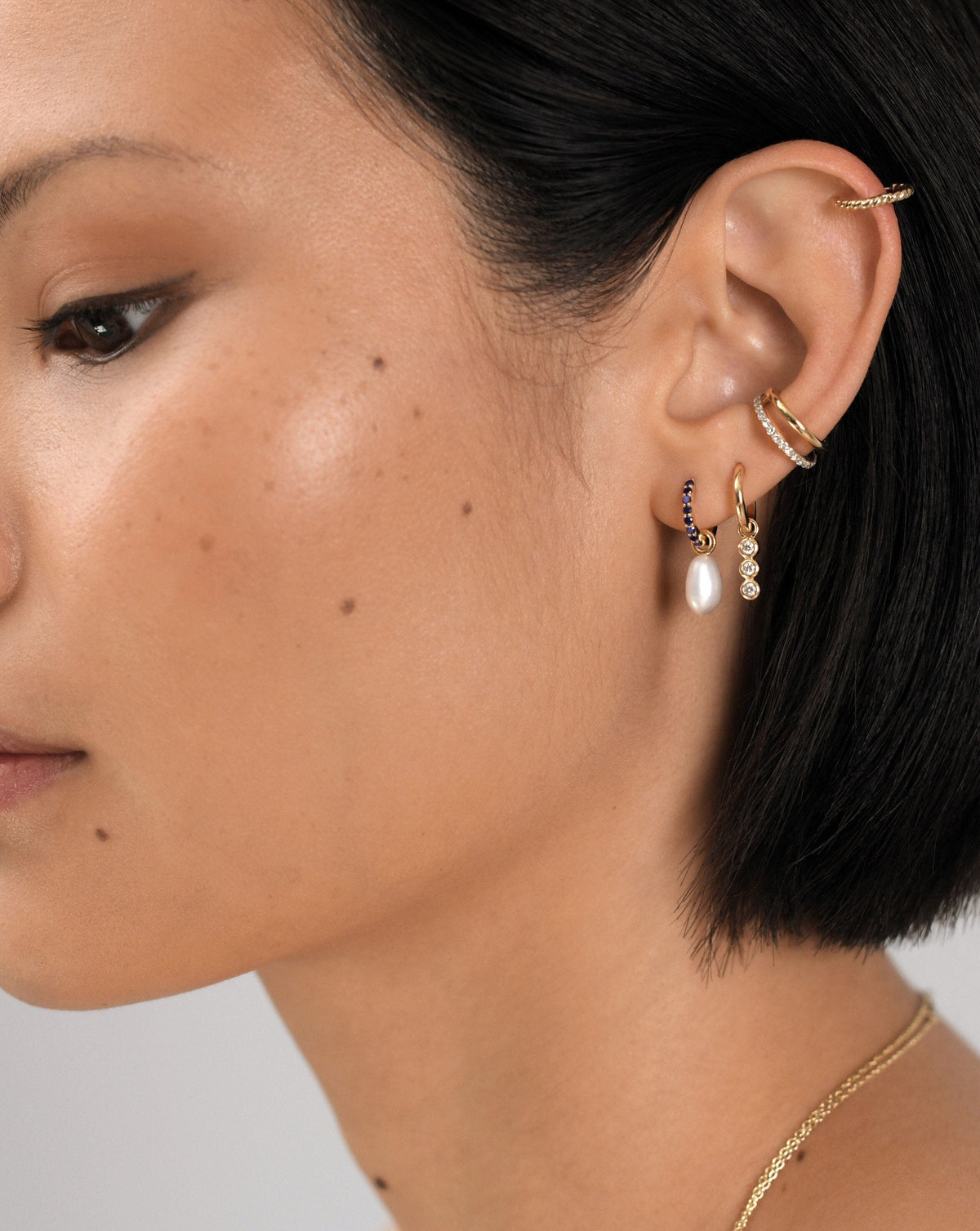 Fine Diamond Charm Hoop Earrings Earrings Missoma