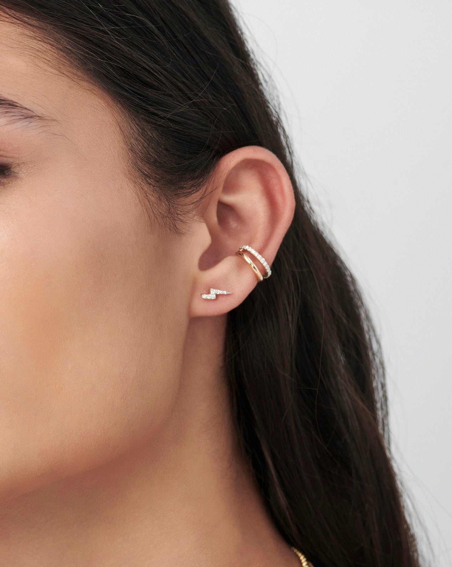 Fine Diamond Lightning Stud Earrings | 14ct Solid Gold/Diamond Earrings Missoma