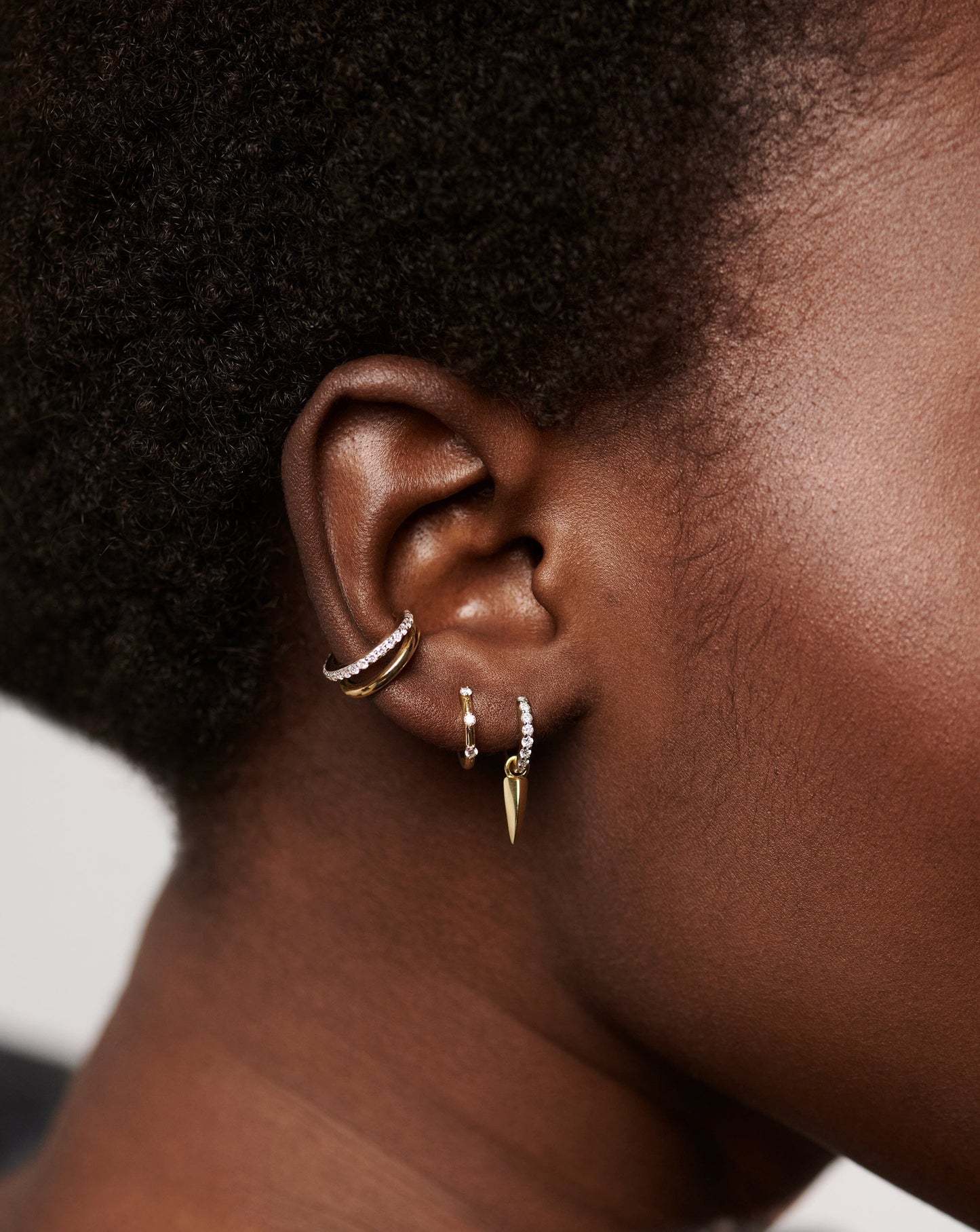 Fine Diamond Studded Huggies Earrings Missoma