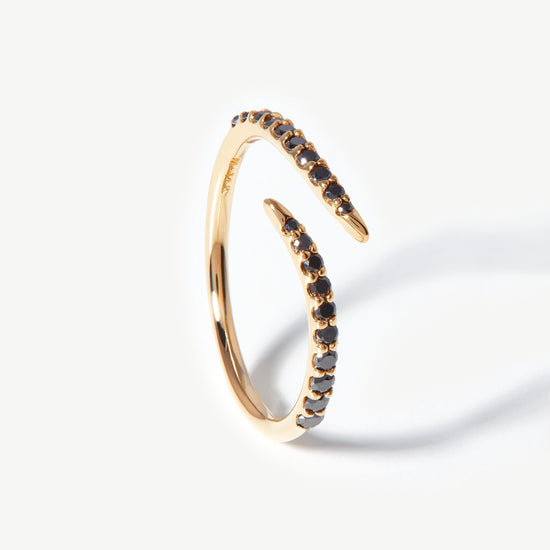 Fine Open Claw Ring | 14ct Solid Gold/Black Diamond Rings Missoma
