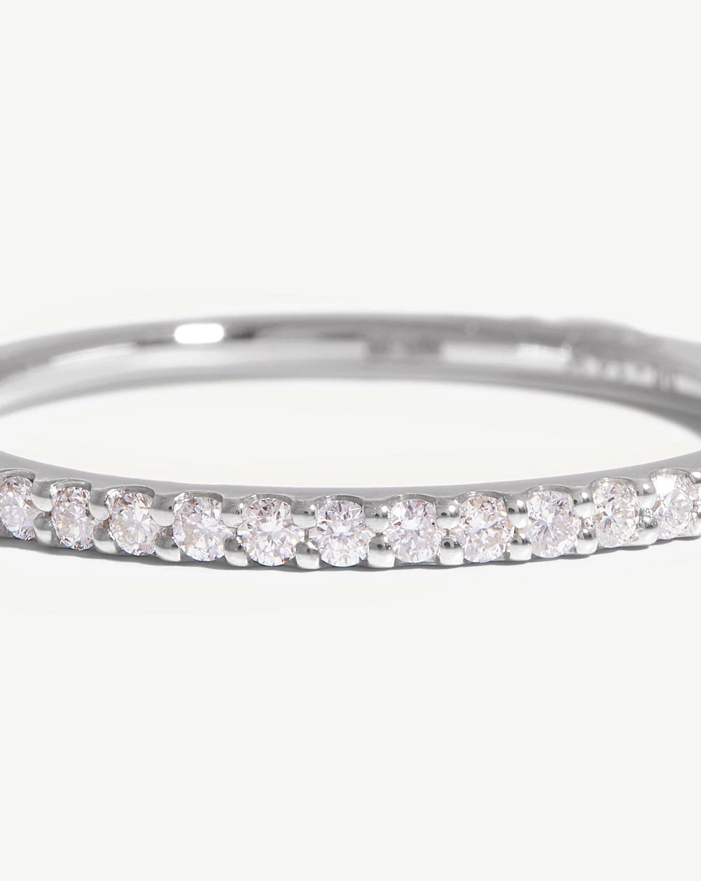 Fine Slim Half Eternity Ring | 14ct White Gold/Diamond Rings Missoma