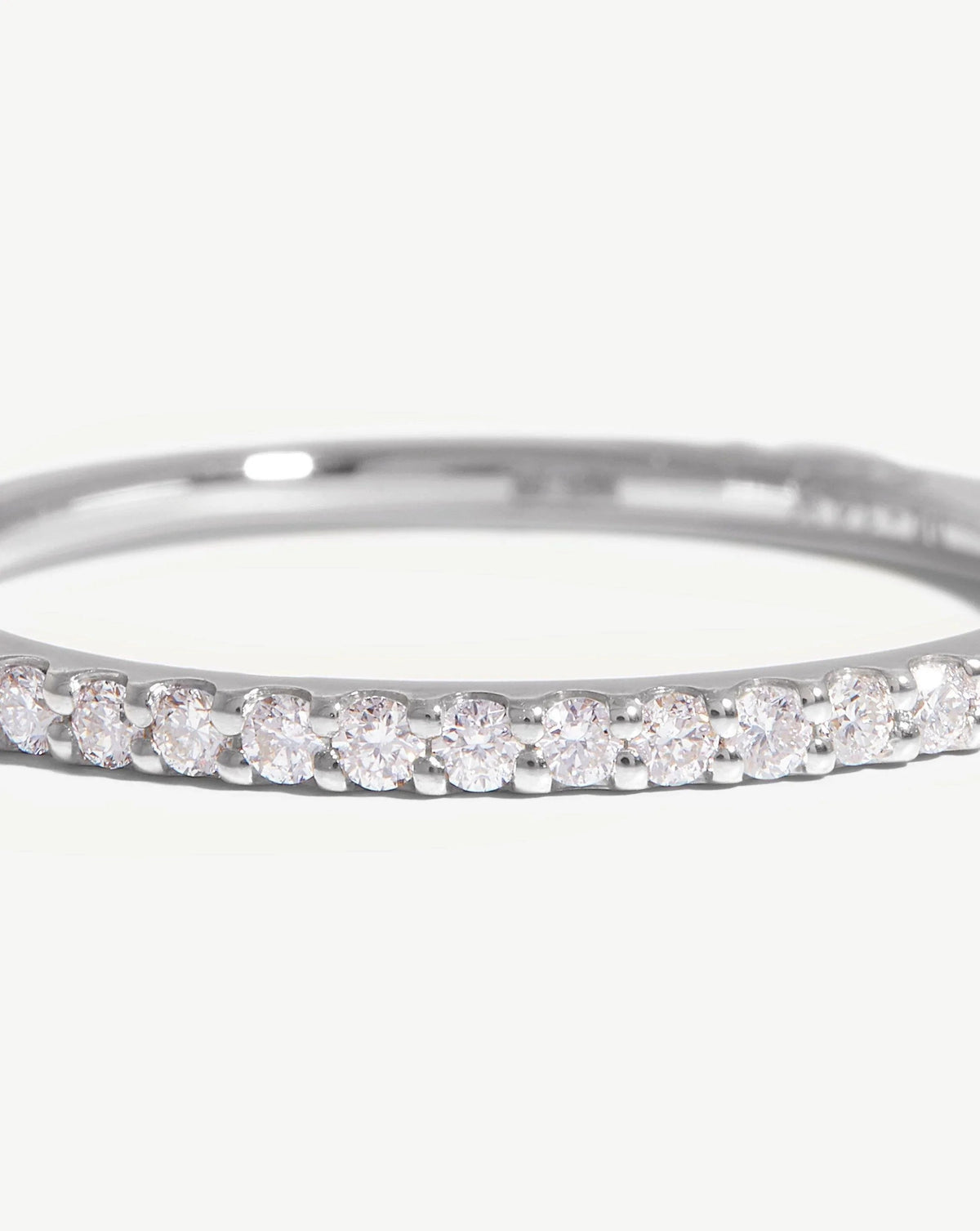 Fine Slim Half Eternity Ring | 14ct White Gold/Diamond Rings Missoma