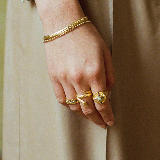 Harris Reed Coiled Serpent Ring | 18ct Gold Plated Rings Missoma