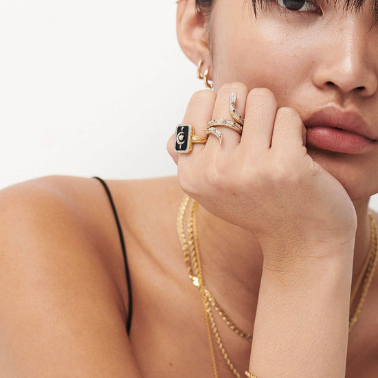 Harris Reed Fine Coiled Serpent Ring | 14ct Solid Gold/Diamond Rings Missoma