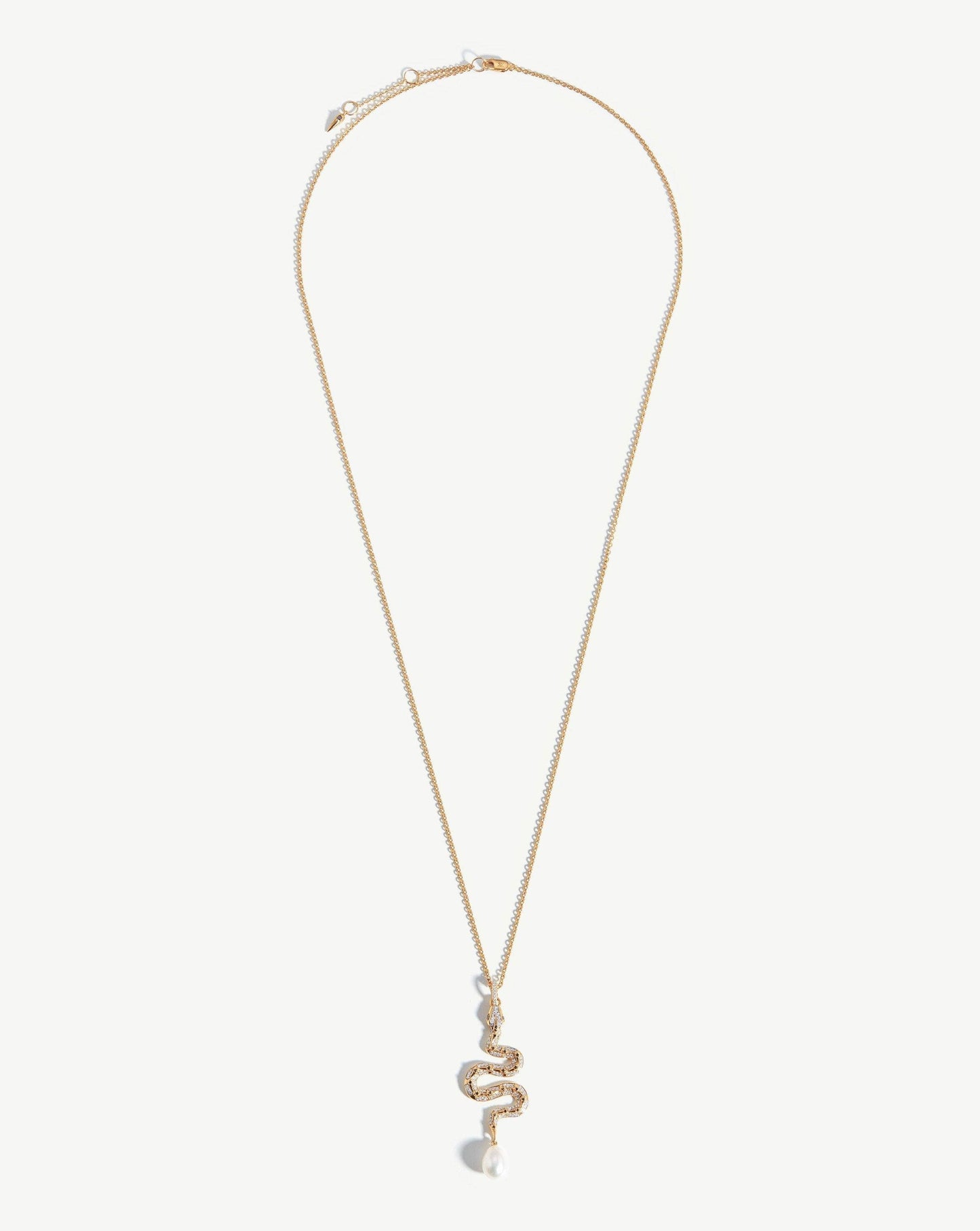 Harris Reed Fine Serpent Necklace | 14ct Solid Gold/Pearl & Diamond Necklaces Missoma