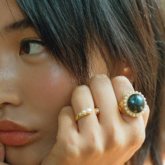 Harris Reed Openness Ring | 18ct Gold Plated Vermeil/Pearl Rings Missoma