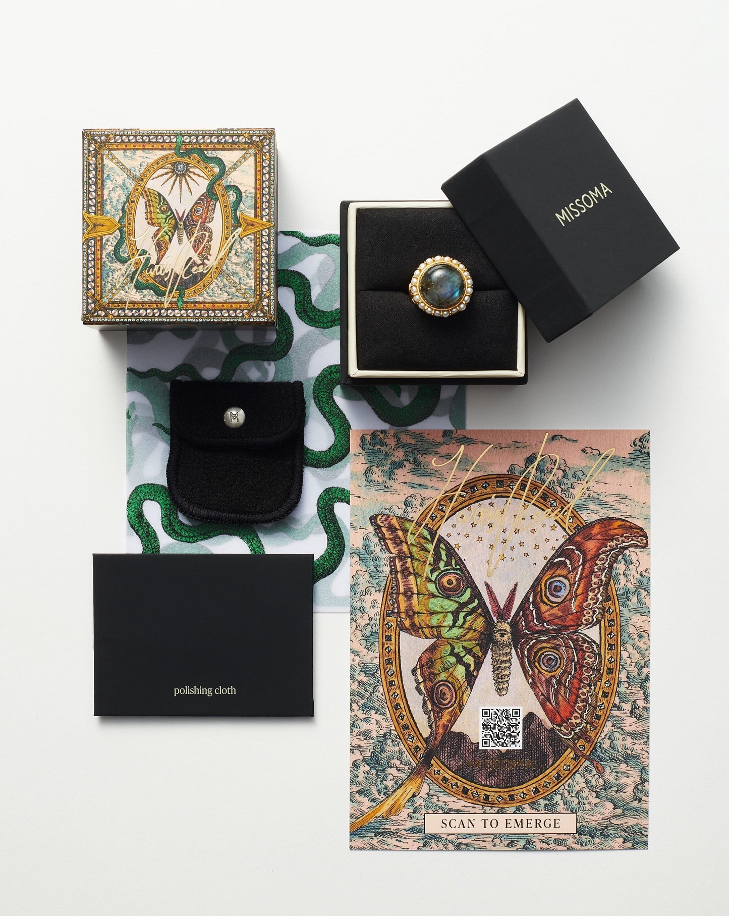 Harris Reed Quartet Ring | 18ct Gold Plated Vermeil/Pearl & Black Onyx Rings Missoma