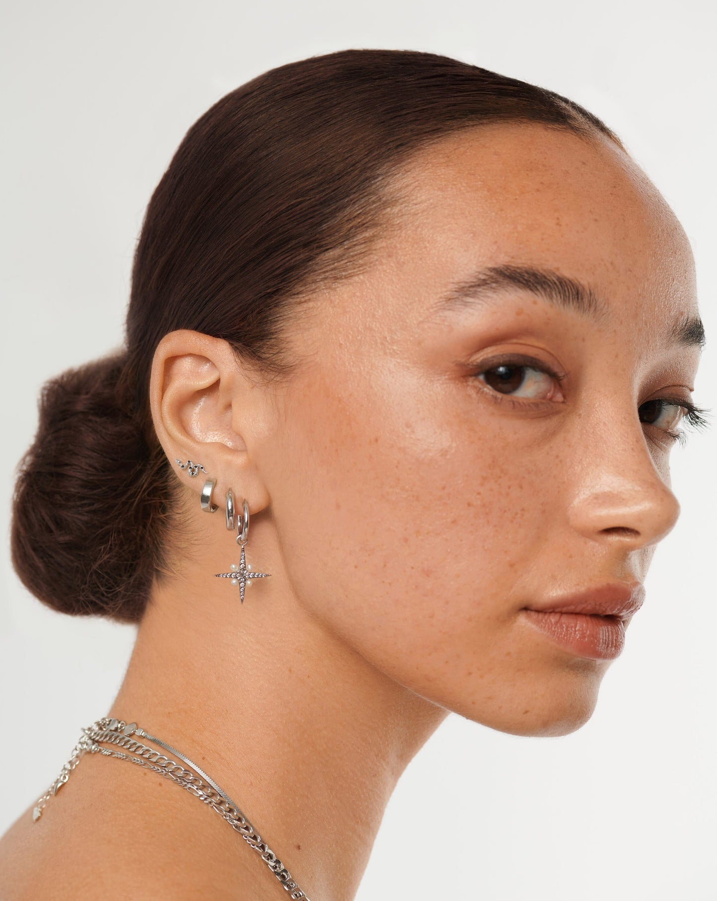 Harris Reed Serpent Single Stud Earring | Sterling Silver/Black Spinal Earrings Missoma