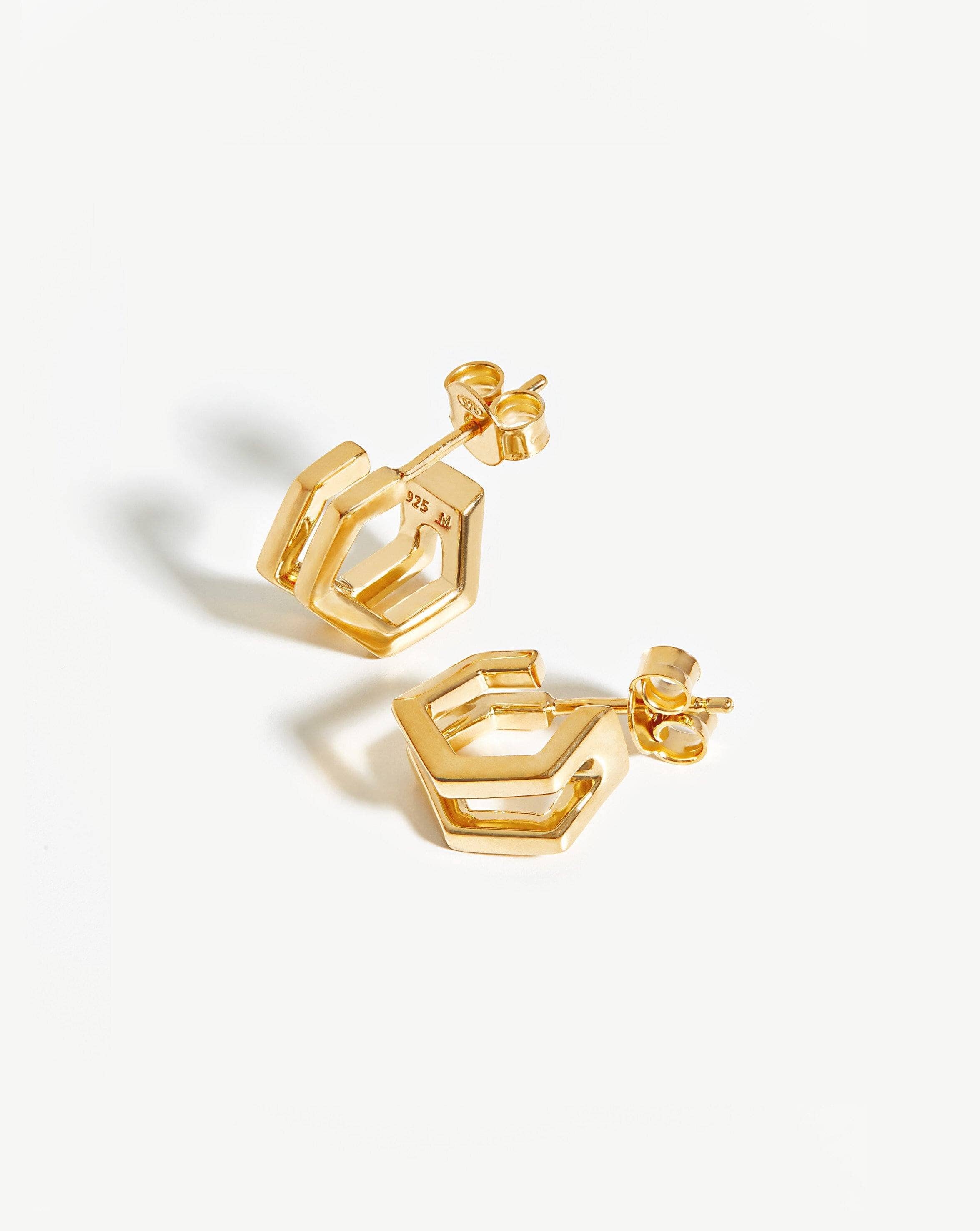 Hex Double Huggies 18ct Gold Plated Vermeil Missoma